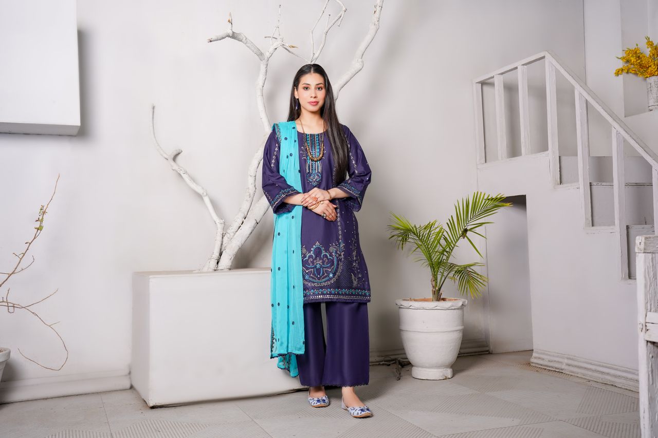 services-03 A poised woman in elegant traditional Pakistani clothing poses indoors with stylish decor.